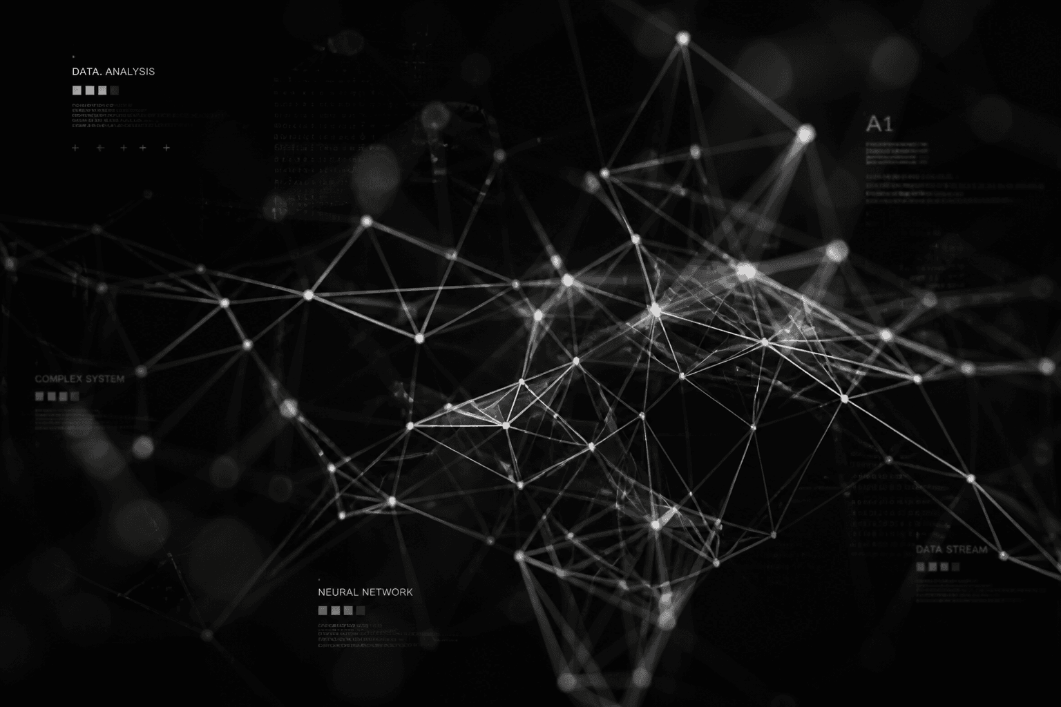 Abstract visualization of local AI and neural data connections