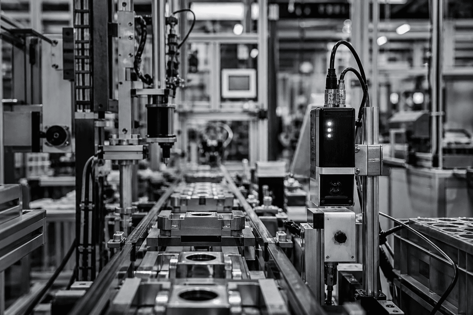 Manufacturing production line with connected industrial systems