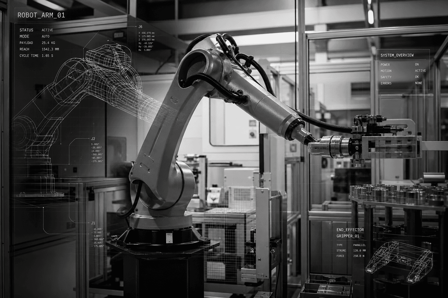 Industrial robot hardware designed and built for physical automation
